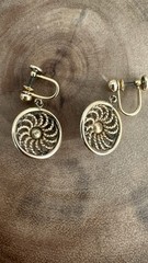 Vintage Faux Pearl 12k Gold Filled Screw Back Dangle Drop Round Earrings MCM