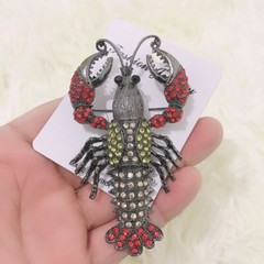 Lobster Brooches Vintage Style Pins Male Suit Coat Corsage Accessories Jewelry