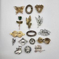 Beautiful Vintage Brooch pin lot collection Estate jewelry some blemished