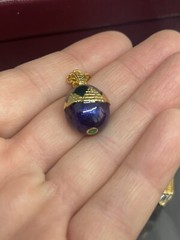 VTG Edgar Berebi Limited Edition Egyptian Faberge Eggs Pendant Necklace W/stand