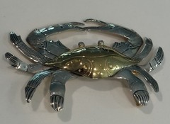 Courtney Peterson Vintage Large Cancer Crab Gold Vermeil 925 Pin/Brooch