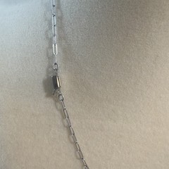 Antique ART DECO Silver Tone PINK CZECH Glass Filigree Necklace 18 inchs
