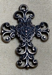 3pc Mixed Lot Vintage Filigree Pendants Copper Magnetic Ring