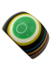 Resin Or Acrylic Layered Striped Colorful Bullseye Bangle Chunky Bracelet