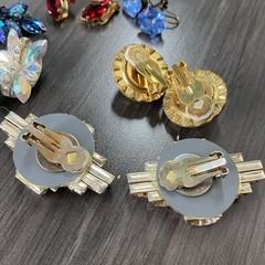 Rhinestone Earring Jewelry Lot – Vtg Rhinestone Earring Lot – Czechoslovakia