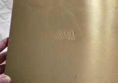 Avon 100 Year Anniversary 1986 Lot: Gold Jewelry Box, Rose Keychain, Brooch, Pin