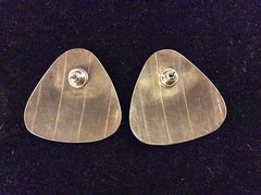VINTAGE STERLING SILVER TEXTURE STUD EARRINGS