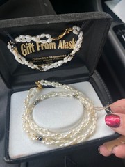 Alaskan Hematite Freshwater Pearl Bracelet Gift From Alaska Black Diamond