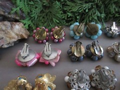 Vtg Cluster Clip Earring Lot of 16 Pairs – Japan/W Germany/Hong Kong/Marvella