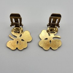 Fun Vintage Shamrock Lucky Clover Jewelry Lot Charm Bracelet Clip Earrings