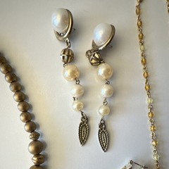 VTG and Modern 16 Piece Costume Jewelry Lot Variety Materials