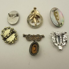 Vintage And Modern Cameo Brooch Lot Of 6