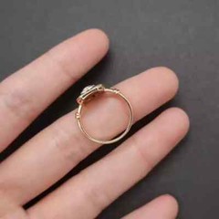 Vintage Art Deco Style Sapphire Lab Created Diamond 14k Yellow Gold Finish Ring