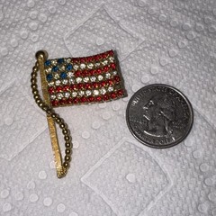 Vintage Set Of Five United States Brooch And Pins One With Rhinestones