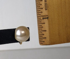 vintage faux semi circle w/two flat sides pearl stud screw back earrings