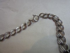 Vintage double link chain necklace with 22 heart, love themed charms 61.8 grams