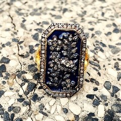 2.30ctw Genuine Old Mine Rose Cut Diamond Enamel Victorian Silver Ring Jewelry