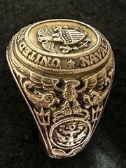 United States Naval Reserve 10K Yellow Gold Men’s Ring Size.9.75 Or 10 ￼￼￼