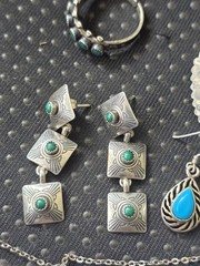 Vintage Sterling Silver Native American Style Jewelry Lot 4 Scrap Or Wear D3