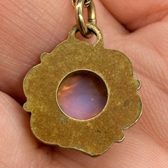 Vintage Necklace Imitation Opal Pendant 14K Gold Filled 20 Inches