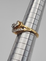 18KT HGE Yellow Gold Plated Swirl CZ Accent Cocktail Engagement Vintage Ring…