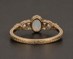Natural Ethiopian Opal Ring Vintage Pearl Ring 925 Sterling Silver Opal Ring