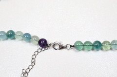 Rare Vintage Chinese Carved Fluorite & Sterling Silver Pendant Necklace