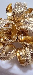 Grosse Signed Gold Tone Bow Leaf Nature Brooch Pin Women’s Fashion Jewelry