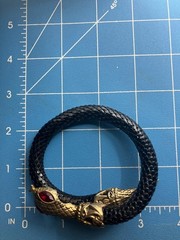 Vintage Snake Bracelet Black Mesh Bypass Wrap DL Auld