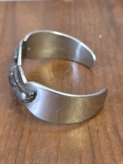 Vtg WWII Era Sterling Navy Pilot Trench Art Sweetheart Bracelet Stainless Sz 5.5