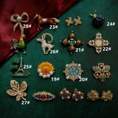 Vintage brooches, enamel brooches, vintage flower brooches, plants, animals, ins