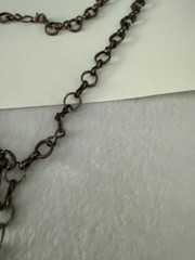 Vintage Style Bronze Tone Y Drop Necklace Champagne Amber Beads 22″