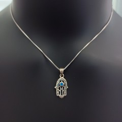 Sterling Silver Hamsa Necklace Eshet Chayil Blessing Meaningful Gift For Her 925