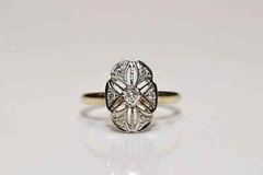Art Deco Style Lab Created Diamond Filigree Floral 14K White Gold FN Gift Ring