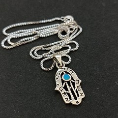 Sterling Silver Hamsa Necklace Eshet Chayil Blessing Meaningful Gift For Her 925