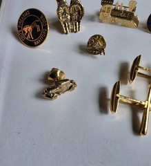 Lot of 7 Vintage Sports Other Assorted Pins Cuff Links. Nice Condition.