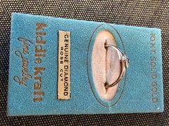Antique Kidde Kraft Solid 10KT Size 3 Ring Rose Cut Diamond NOS NOI 0.6 grams