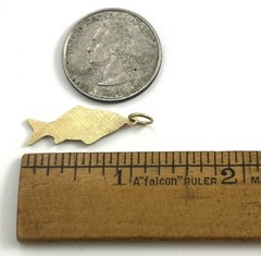 Vintage Fish Charm Pendant Vintage Jewelry Gift For Her Brass Metal Charm