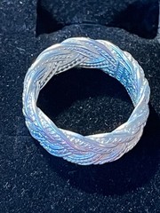 Vintage 925 Sterling Silver NF Braided Basket Weave Ring Unisex size 7.5