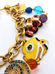 VHTF Lunch At The Ritz Clownfish Bracelet Excellent Condition! 7 1/2″ Signed