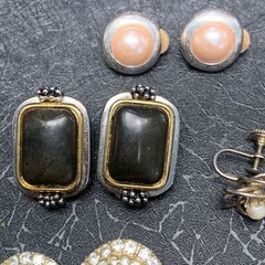 Wearable Vintage Clip Earring Lot Assorted 8 Pairs As Shown