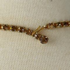 VINTAGE JULIANA D & E AMBER RHINESTONE CRYSTAL BEADED BIB NECKLACE BOOK PIECE