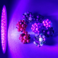 4 Pr Lot Vtg Bead Cluster Earrings Clip On Milk Glass, Hot Pink, Black & Pastel