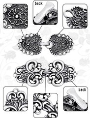 Elegant Vintage Sweater Clip Set – 4 Retro Shawl Collar Fasteners in Zinc Alloy