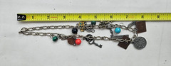 Vintage Good Luck Charm Necklace Skeleton Key Love Money Automobile
