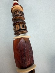 Tribal Wood Bead Necklace Coconut Shell Artisan Boho Statement
