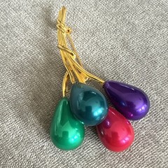 VTG Balloon Brooch Pin Balloons Gold Tone Large Big Birthday Colorful Enamel