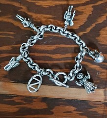 Vintage J.J. Jonette Sterling Silver 3D Nursery Rhyme Novelty Charm Bracelet 66g