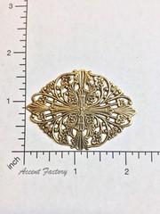24423 Brass Oxidized Victorian Filigree Jewelry Finding