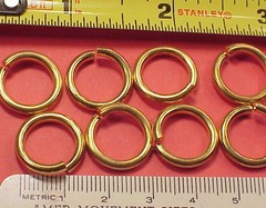 Vintage Gold Plated Brass 16mm 5/8inch Jump Rings Chains 12 Pieces Crafts